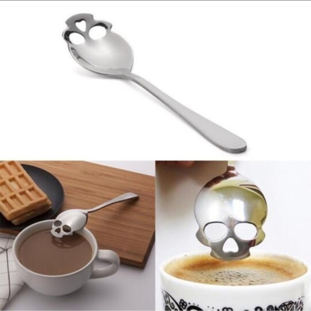 💀 1 Awesome Premium Skeleton Skull Sugar Spoon 💀 - Picture 2 of 13